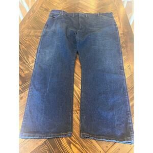 Wrangler Denim Blue Jeans 52x32 Western Cowboy Barn Farm Aztec Rodeo Workwear